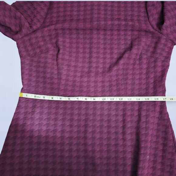 Tommy Hilfiger Women's Embossed Houndstooth Dress Purple - Size 12 - Picture 8 of 9